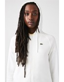 Lacoste women sweatshirt cardigan with embroidered logo Off-White