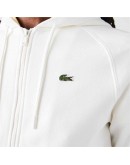 Lacoste women sweatshirt cardigan with embroidered logo Off-White